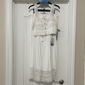 White Lace Trim two piece